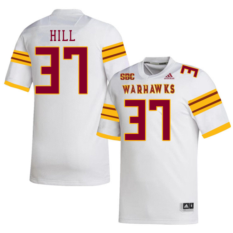 #37 Miles Hill Louisiana-Monroe Warhawks College Football Jerseys Stitched-White